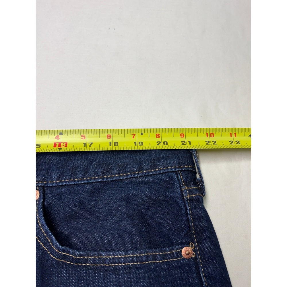 Levis 505 Regular Fit Straight Leg Jeans Mens 42x26 Dark Wash Indigo Denim - Picture 11 of 15